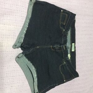 Dark wash shorts